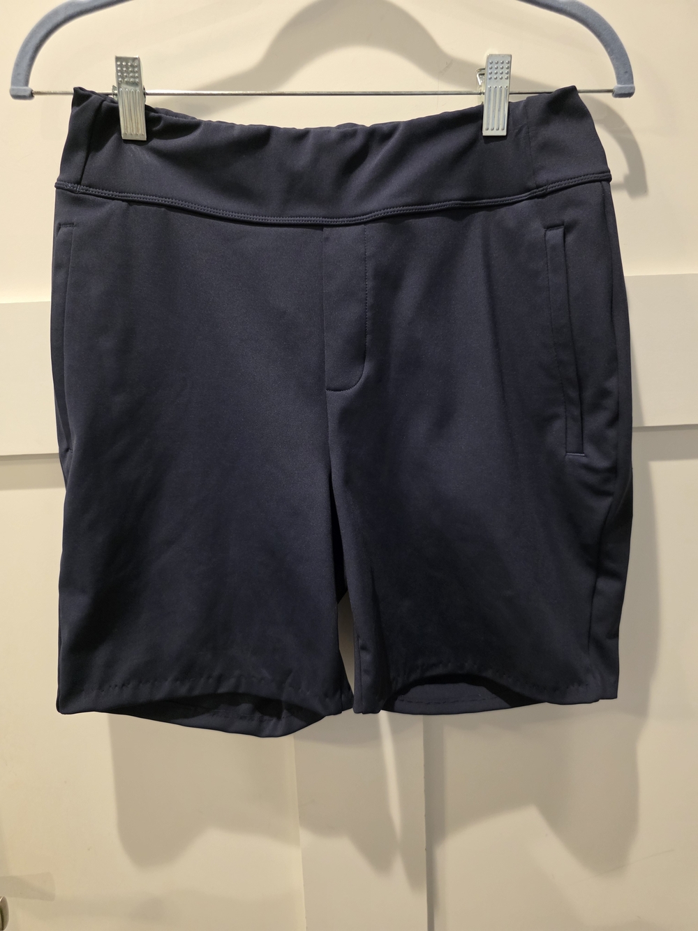 Halara DayStretch High Waisted Work Baggy Bermuda Shorts with Pockets Navy M